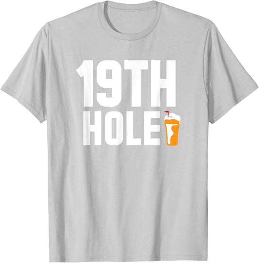 19th Hole Funny Golf Beer Drinking Golfers T-Shirt - T-Shirt | Ash