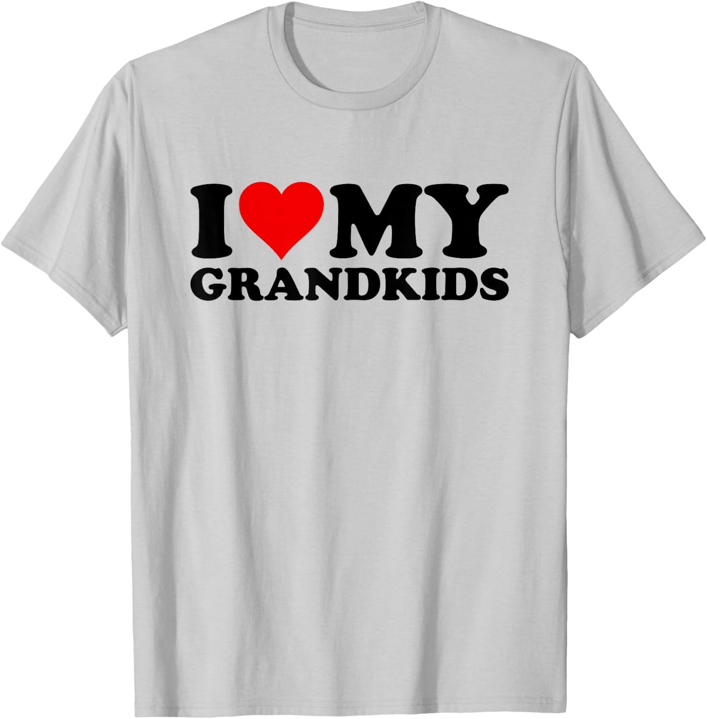 I Love Heart My Grandkids Grandchildren Grand Daughter Son T-Shirt - T-Shirt | Ash