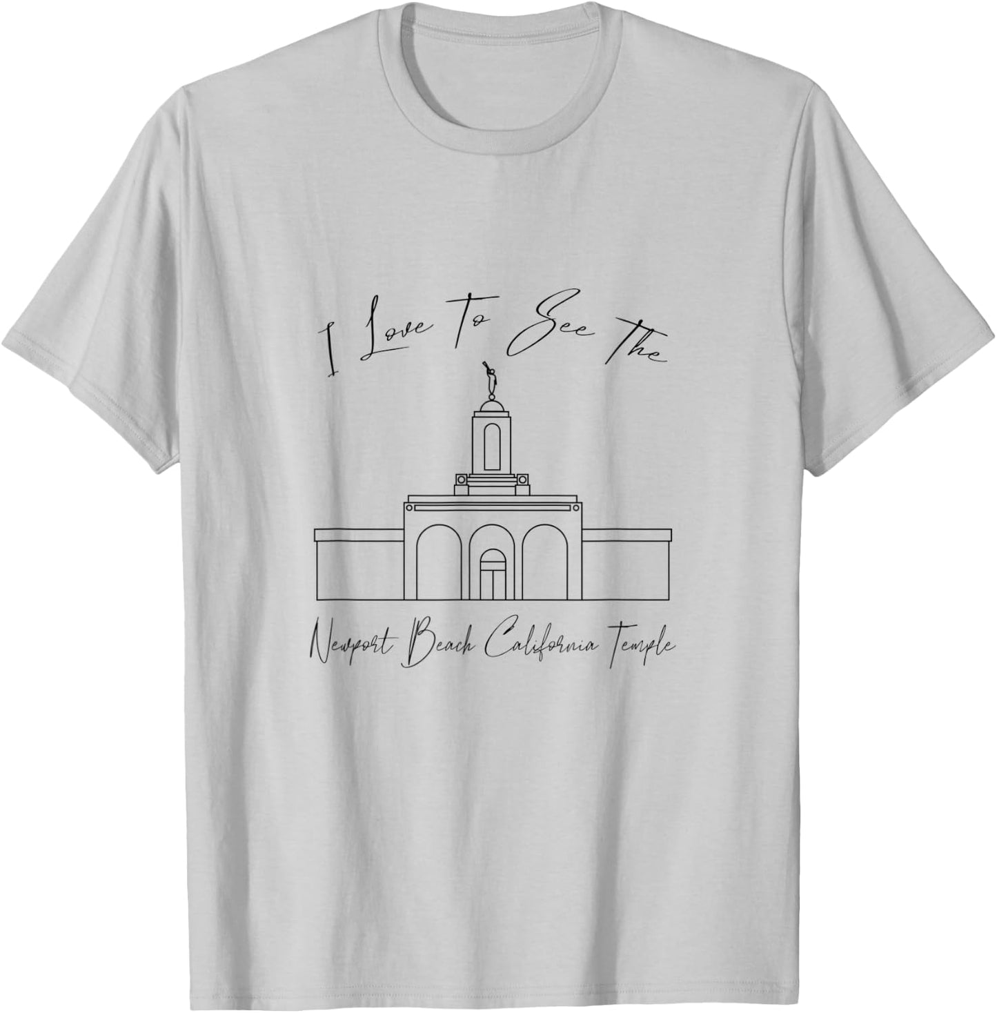 Newport Beach CA Temple, I love to see my temple, calligraph Women Kids T-Shirt - T-Shirt | Ash