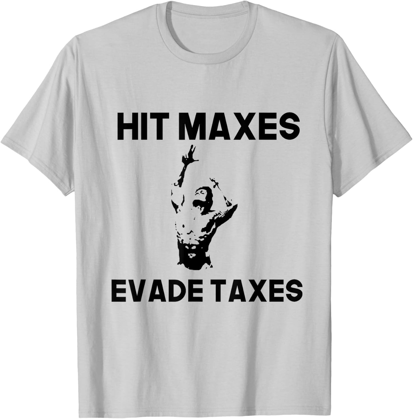 Hit Maxes Evade Taxes Funny Apparel Vintage T-Shirt - T-Shirt | Ash