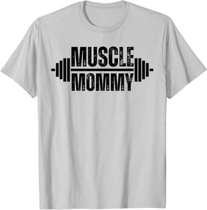 Muscle Mommy Weightlifter mom cute mother mama gym T-Shirt - T-Shirt | Ash
