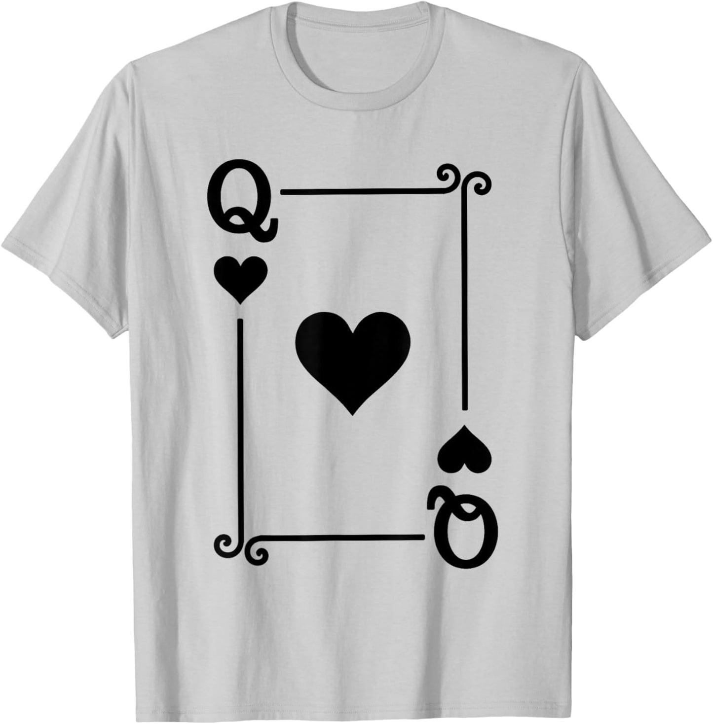 Playing Cards Costume - Queen Hearts Card - Queen Card T-Shirt - T-Shirt | Ash