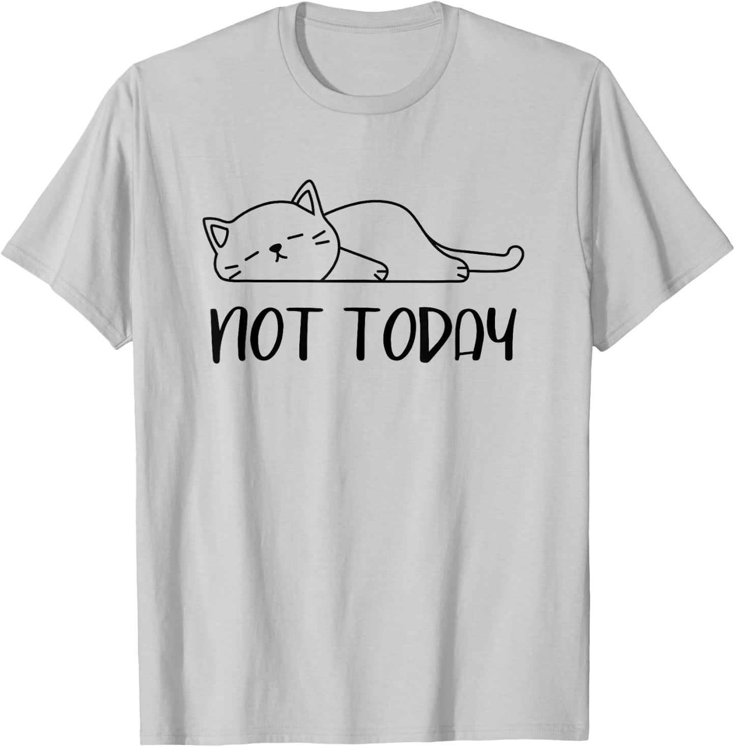 Lazy Cat Nah, Not Today Funny Lazy Cats People Meme T-Shirt - T-Shirt | Ash