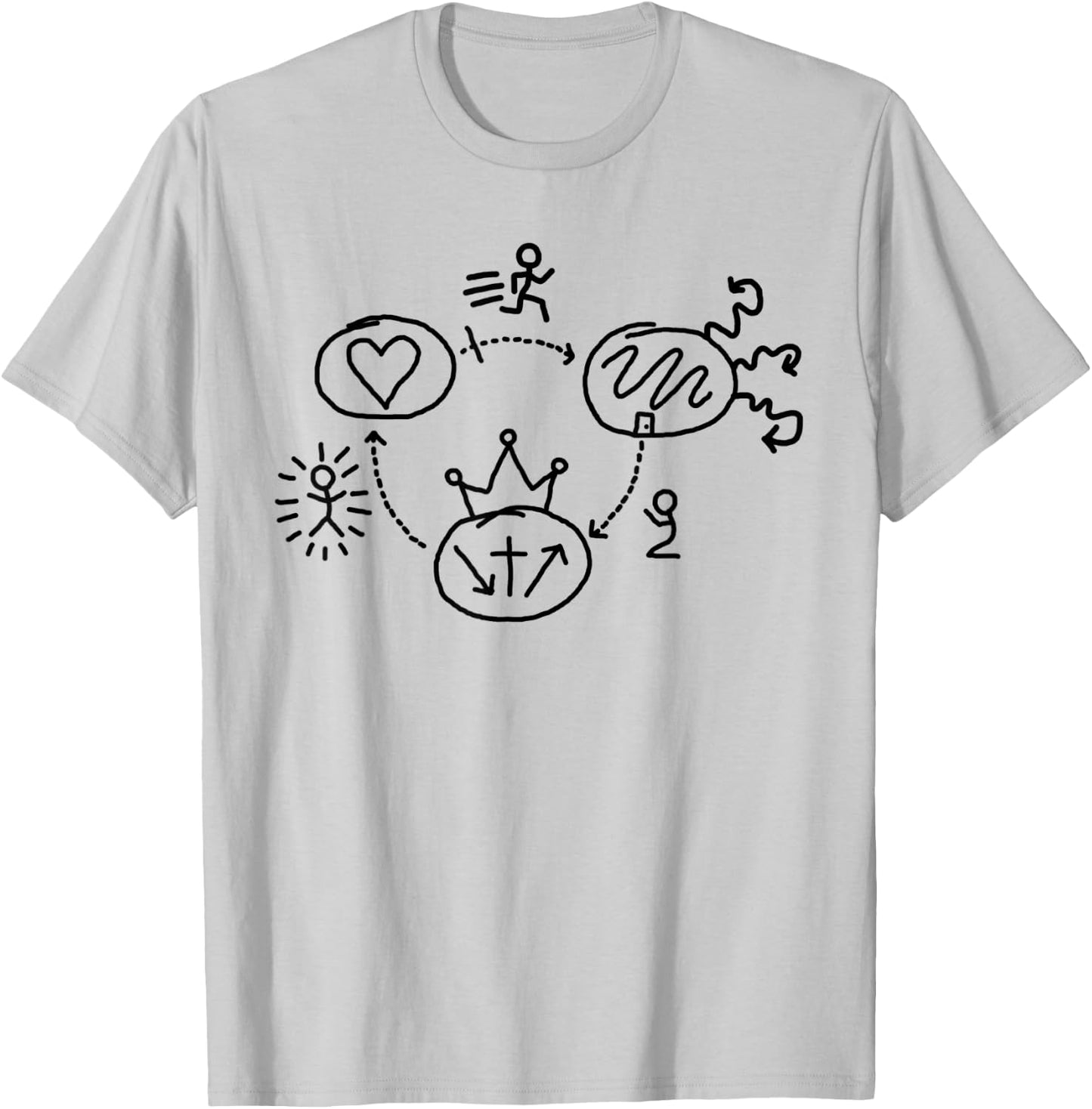 3-Circles - Black Ink T-Shirt - T-Shirt | Ash
