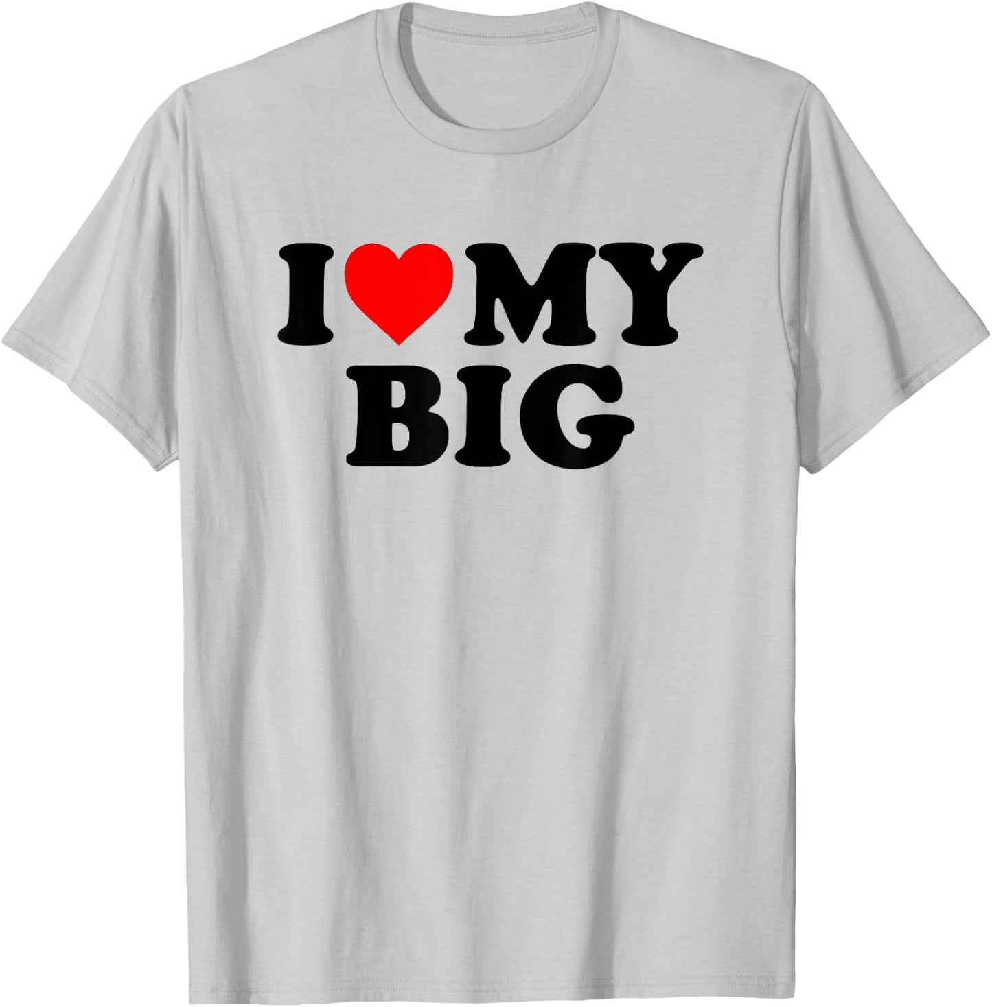 I Heart My Big Love Matching Little Big Sorority T-Shirt - T-Shirt | Ash