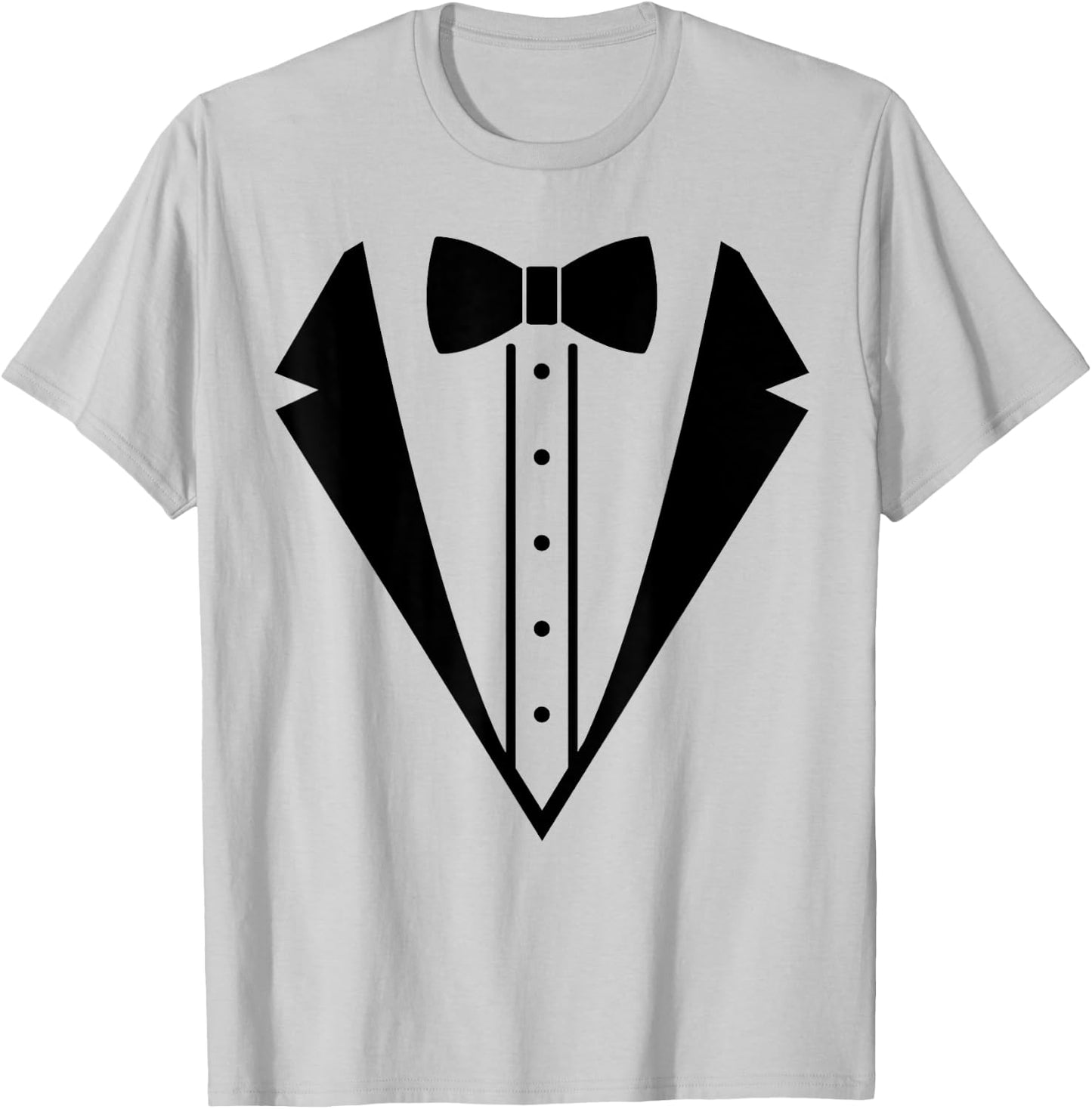 Fancy Wedding Prom Bowtie Tuxedo Black Funny Men's Women's T-Shirt - T-Shirt | Ash