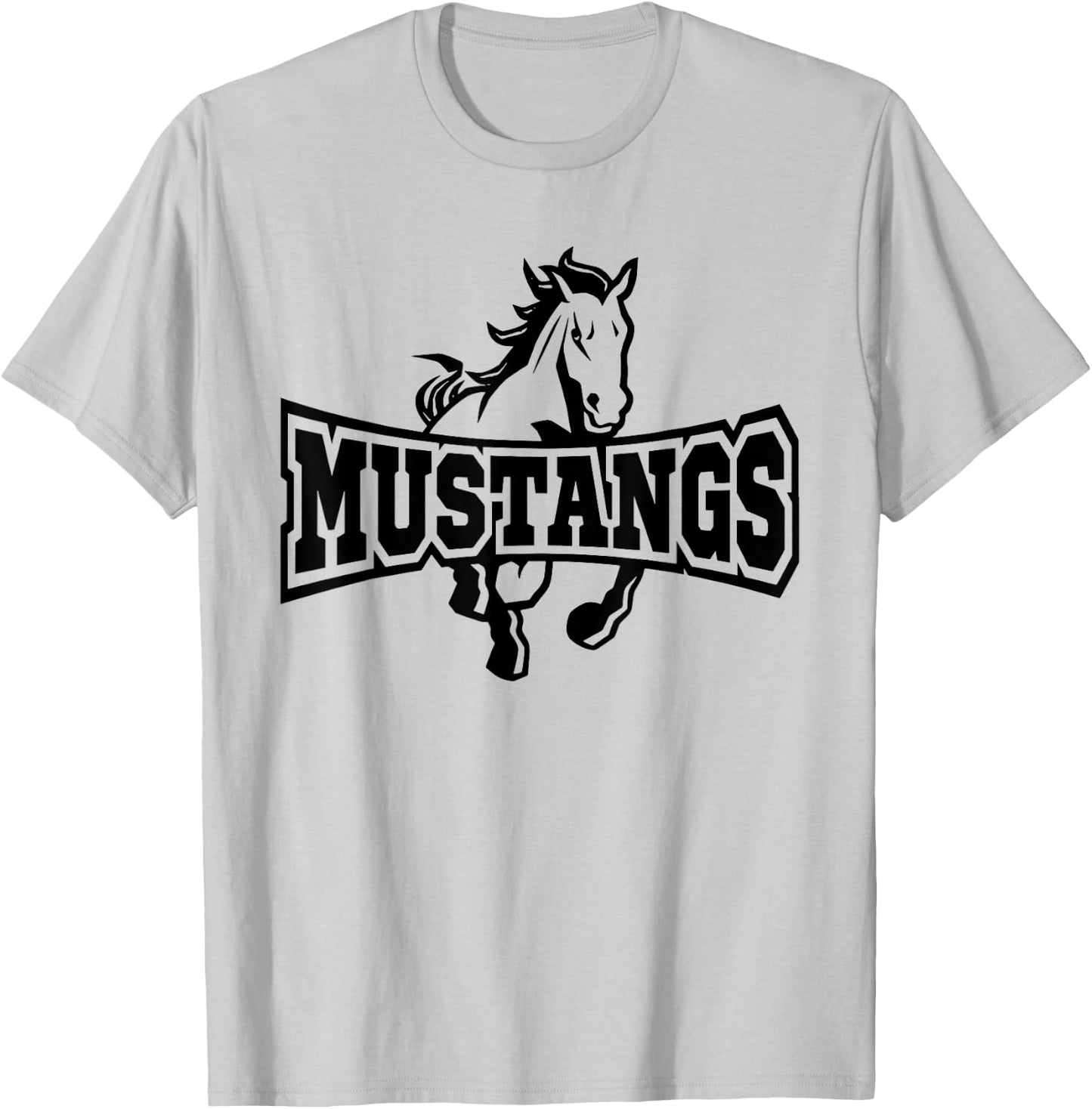 Mustangs Teacher Student School Sports Fan Team Spirit T-Shirt - T-Shirt | Ash
