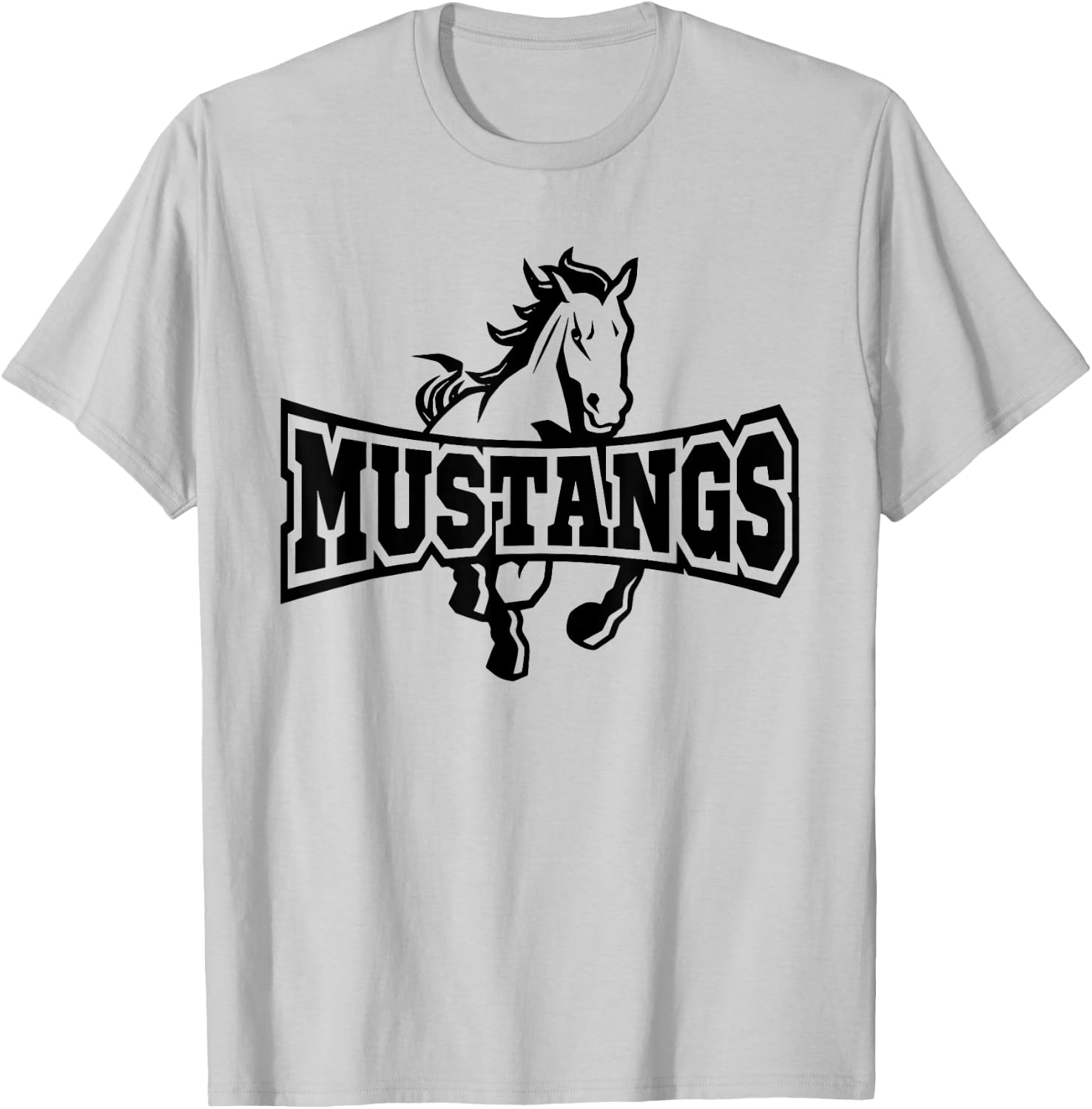 Mustangs Teacher Student School Sports Fan Team Spirit T-Shirt - T-Shirt | Ash