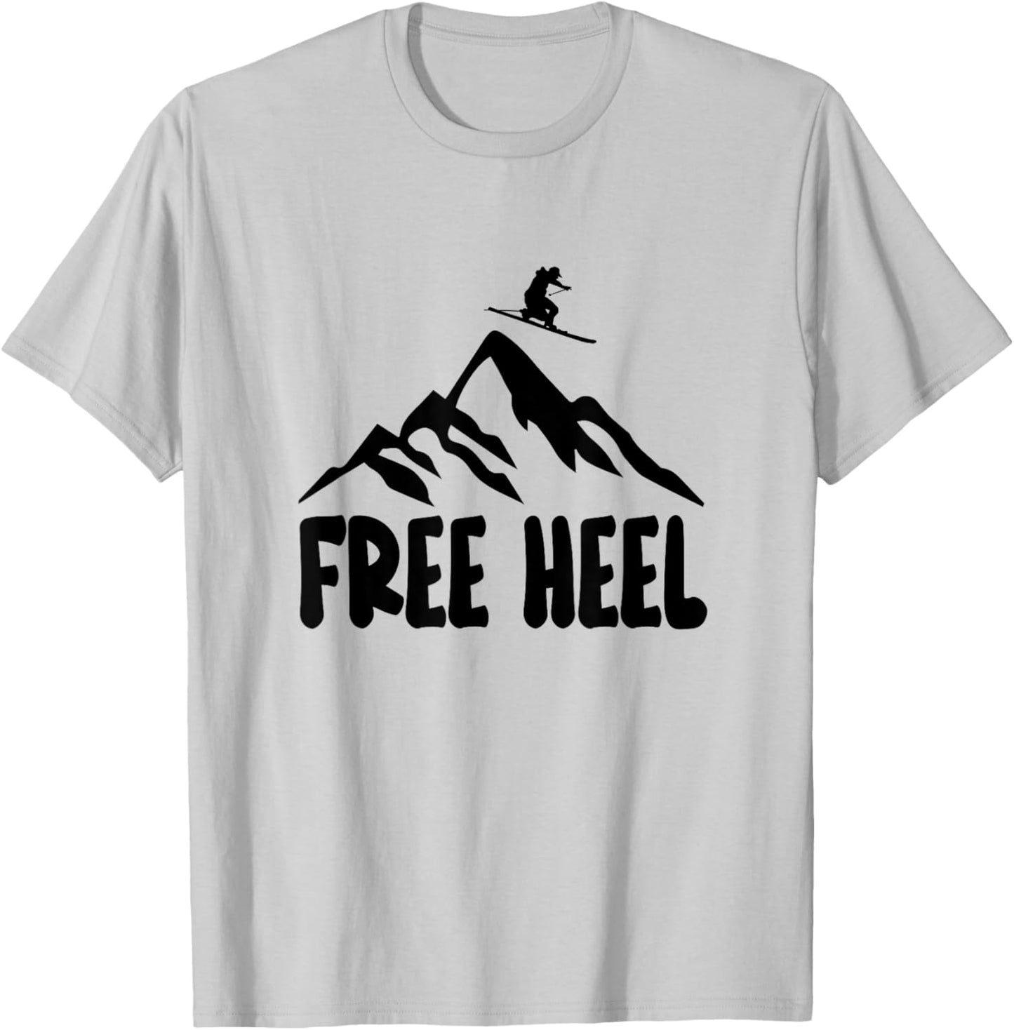 Telemark Skiing Free Heel Telemark Ski Mountains Skier T-Shirt - T-Shirt | Ash