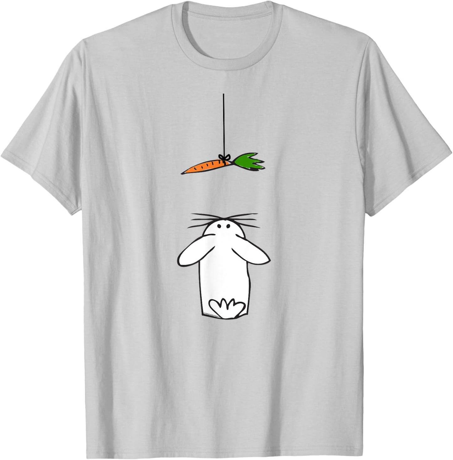 Cute and Funny Rabbit Looking Up at Carrot Kids Easter T-Shirt - T-Shirt | Ash