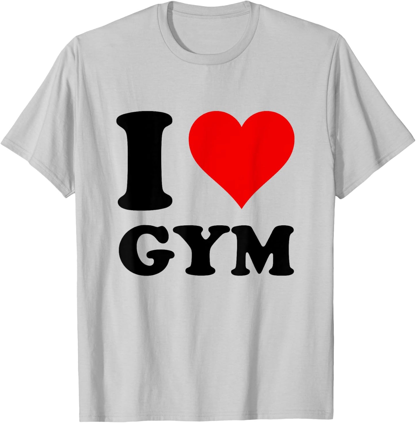 Red Heart I Love Gym T-Shirt - T-Shirt | Ash