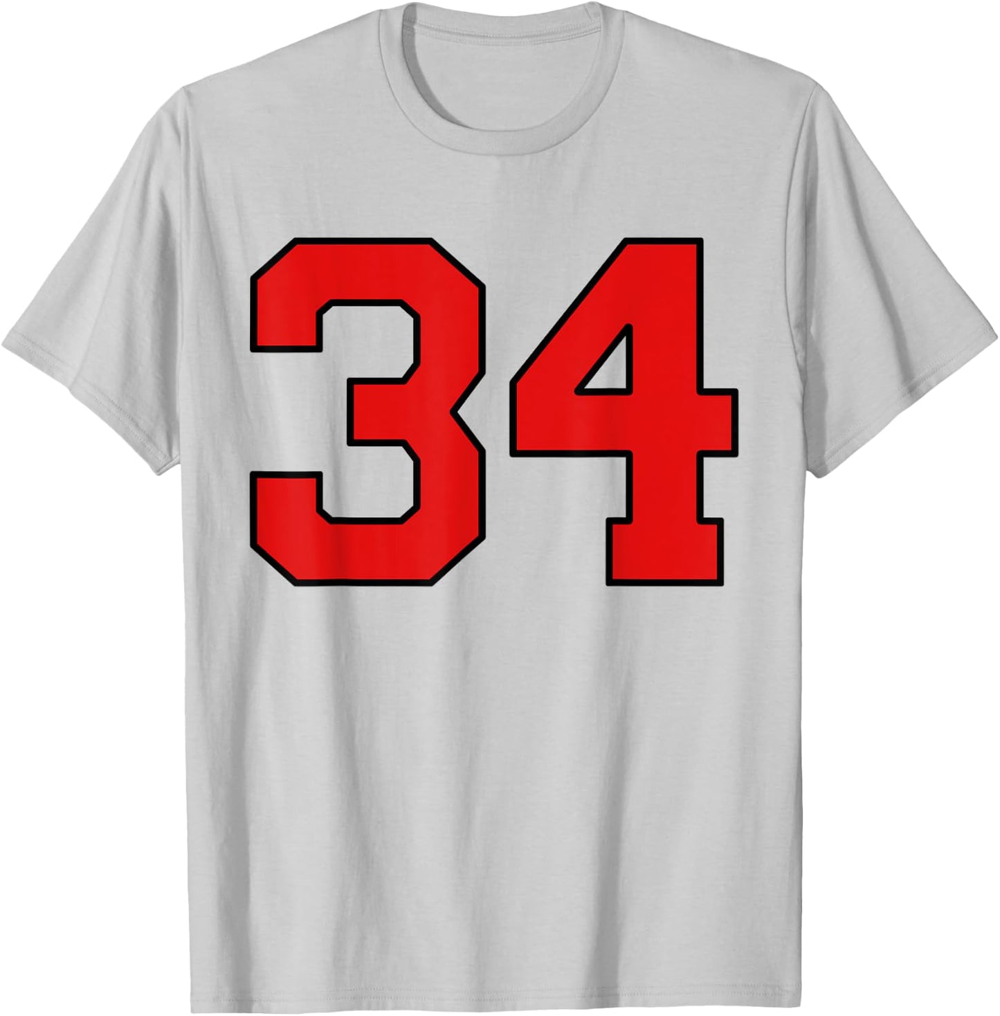 Lucky Number 34 Classic College American Varsity Fan Player T-Shirt - T-Shirt | Ash