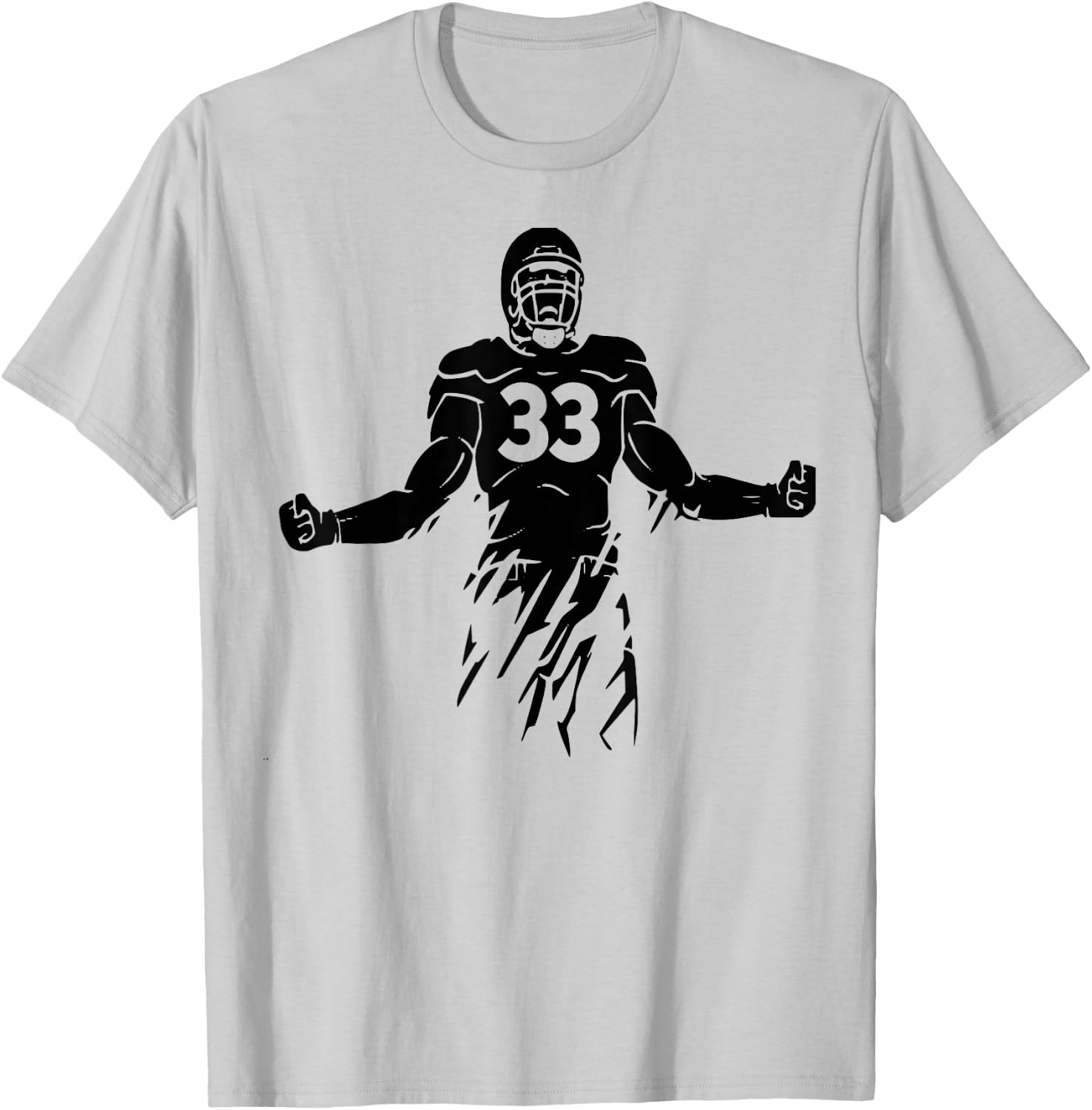 Football Number 33, My Favorite Football Players Number T-Shirt - T-Shirt | Ash