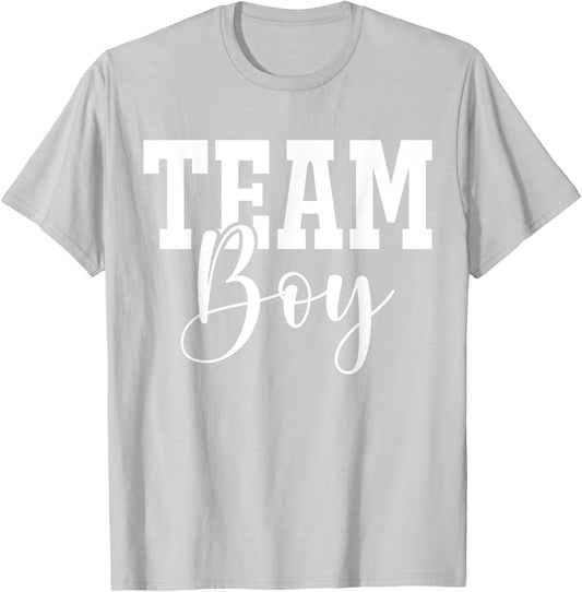 Team Boy Team Girl Blue Gender Reveal Party Matching Family T-Shirt - T-Shirt | Ash