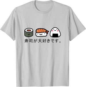 Cute I Love Sushi Japanese Sushi Dish Fish and Rice Shirt T-Shirt - T-Shirt | Ash