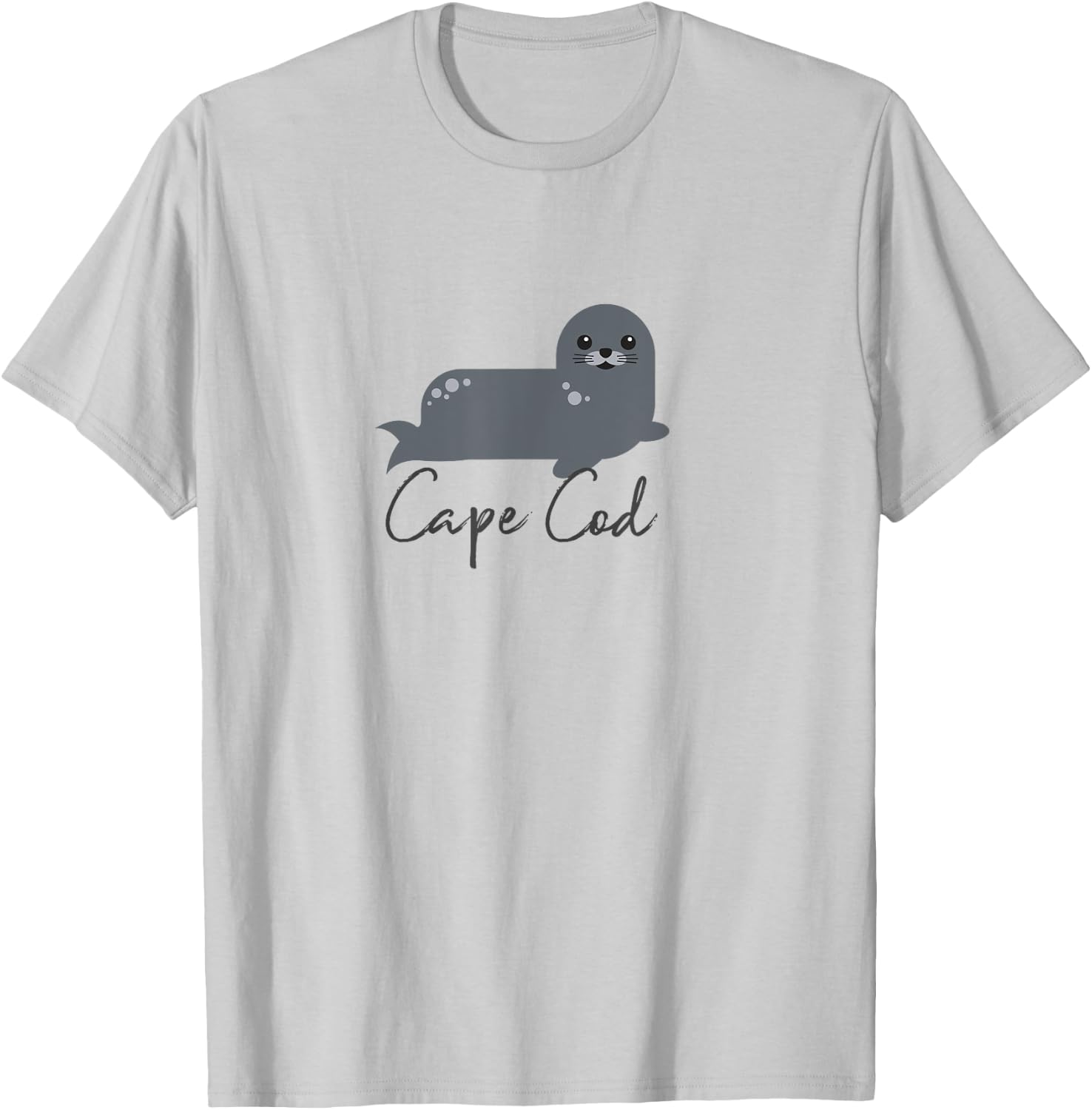Cape Cod Cute Whimsy Marine Life Harbor Seal Vacation T-Shirt - T-Shirt | Ash