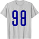 All Sports Fan Favorite Navy Blue Number #98 Jersey T-Shirt - T-Shirt | Ash