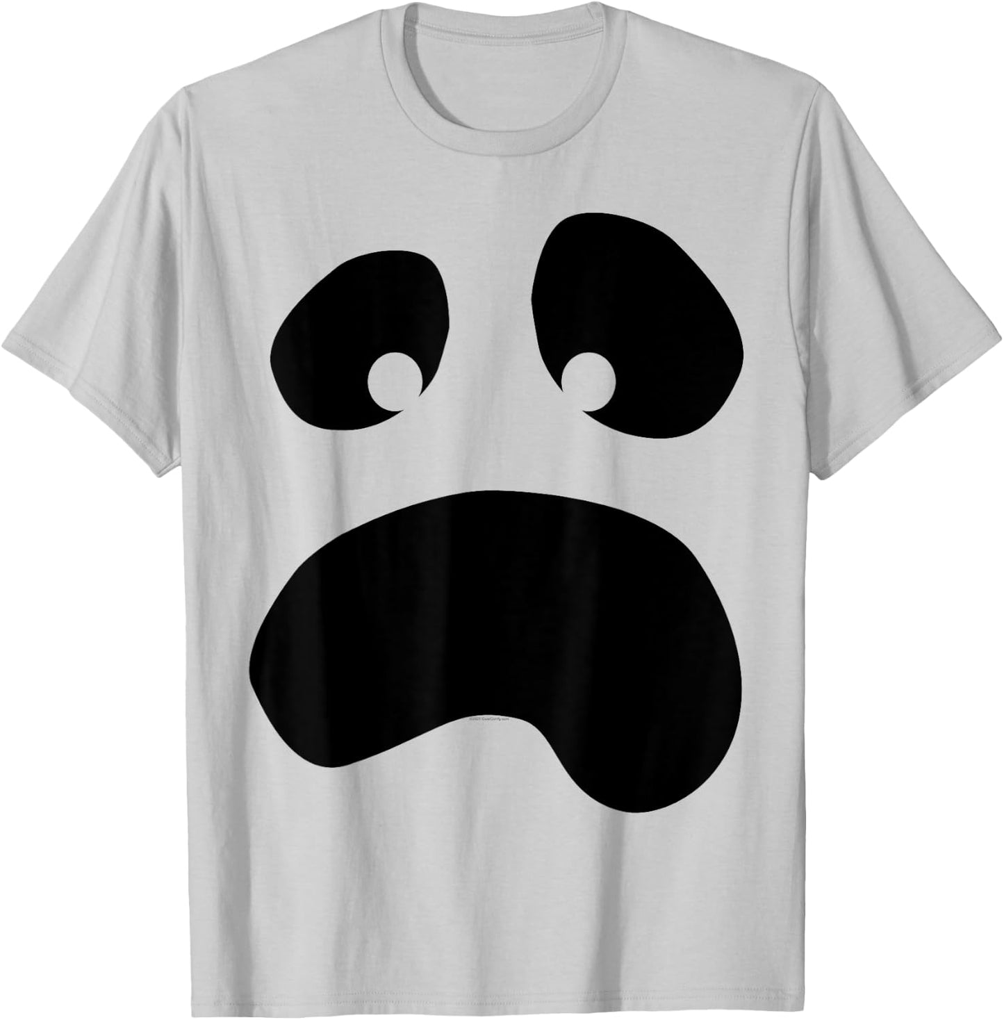 Silly Face Ghost Halloween Lazy Costume T-Shirt - T-Shirt | Ash