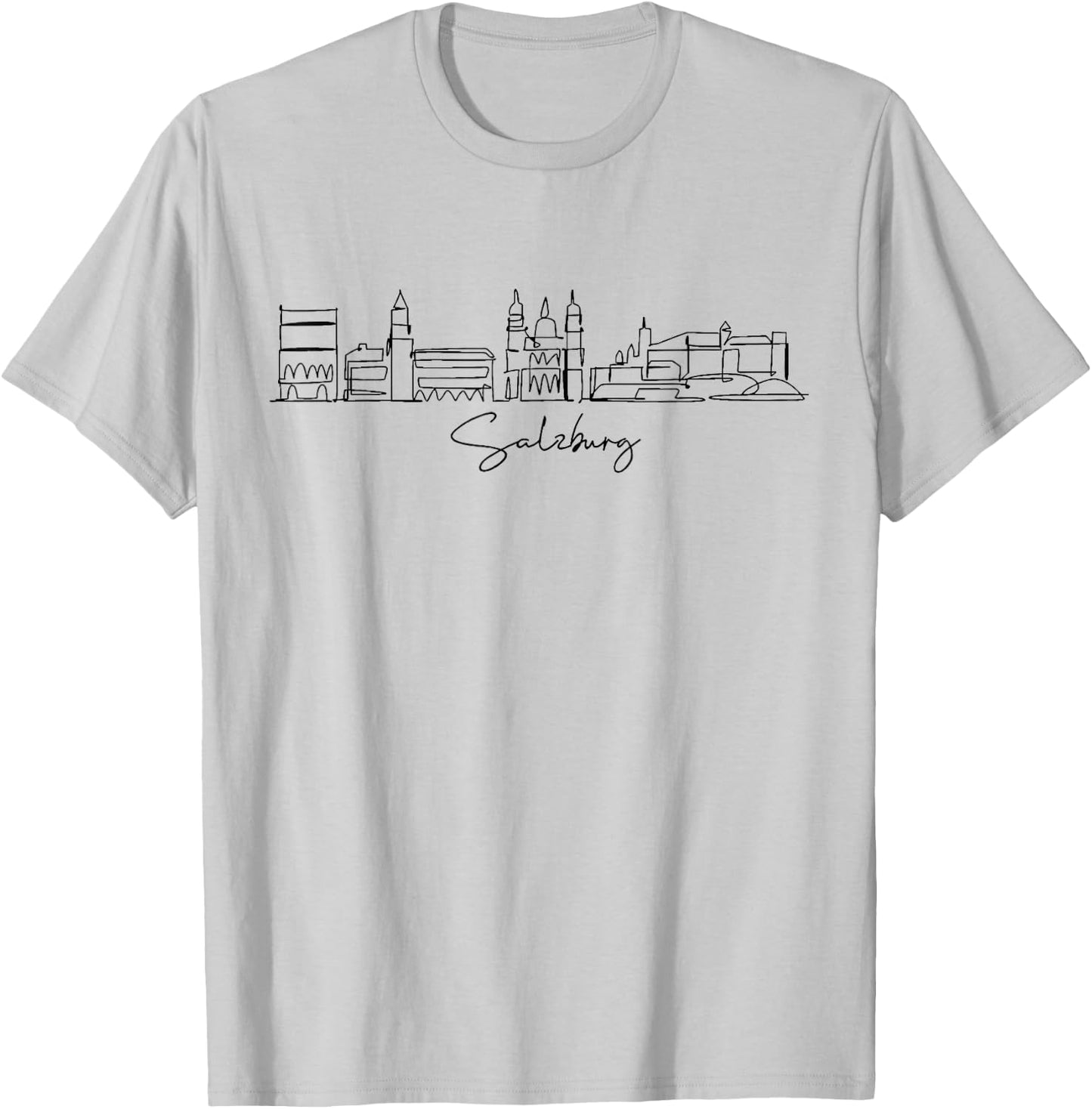 City Skyline Travel Souvenir Tourist Salzburg T-Shirt - T-Shirt | Ash