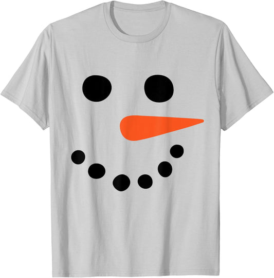 Winter Snowman Face Costume Christmas Snowman T-Shirt - T-Shirt | Ash