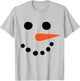 Winter Snowman Face Costume Christmas Snowman T-Shirt - T-Shirt | Ash