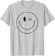 Winking Smile Face Shirt Cute Happy Wink Smiling Face T-Shirt - T-Shirt | Ash