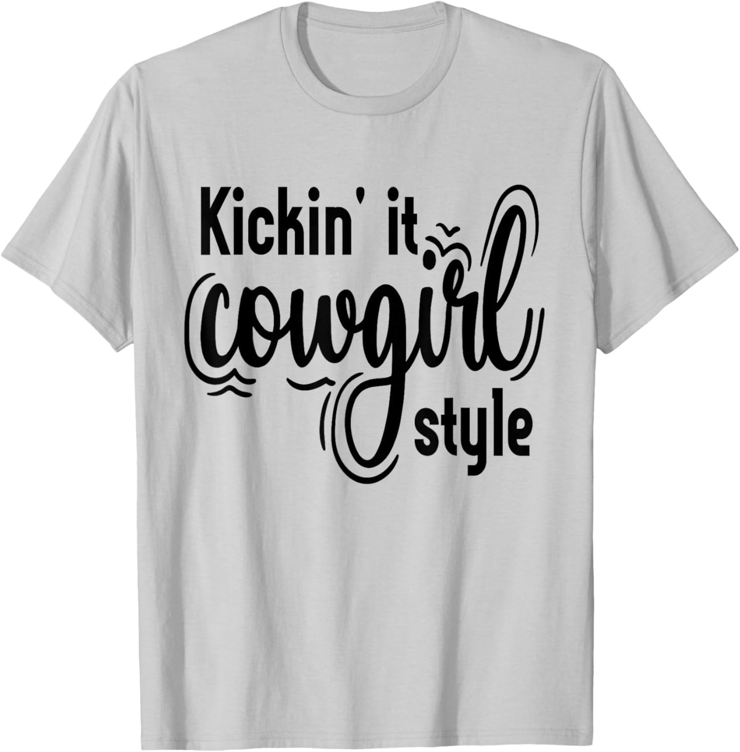Country Line Dancing Kickin' It Cowgirl Style Western T-Shirt - T-Shirt | Ash
