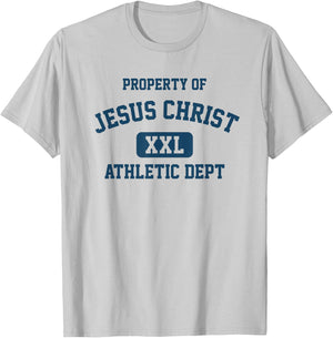 Property of Jesus Christ Athletic Department Christian T-Shirt - T-Shirt | Ash