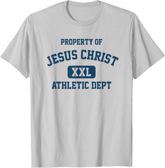 Property of Jesus Christ Athletic Department Christian T-Shirt - T-Shirt | Ash