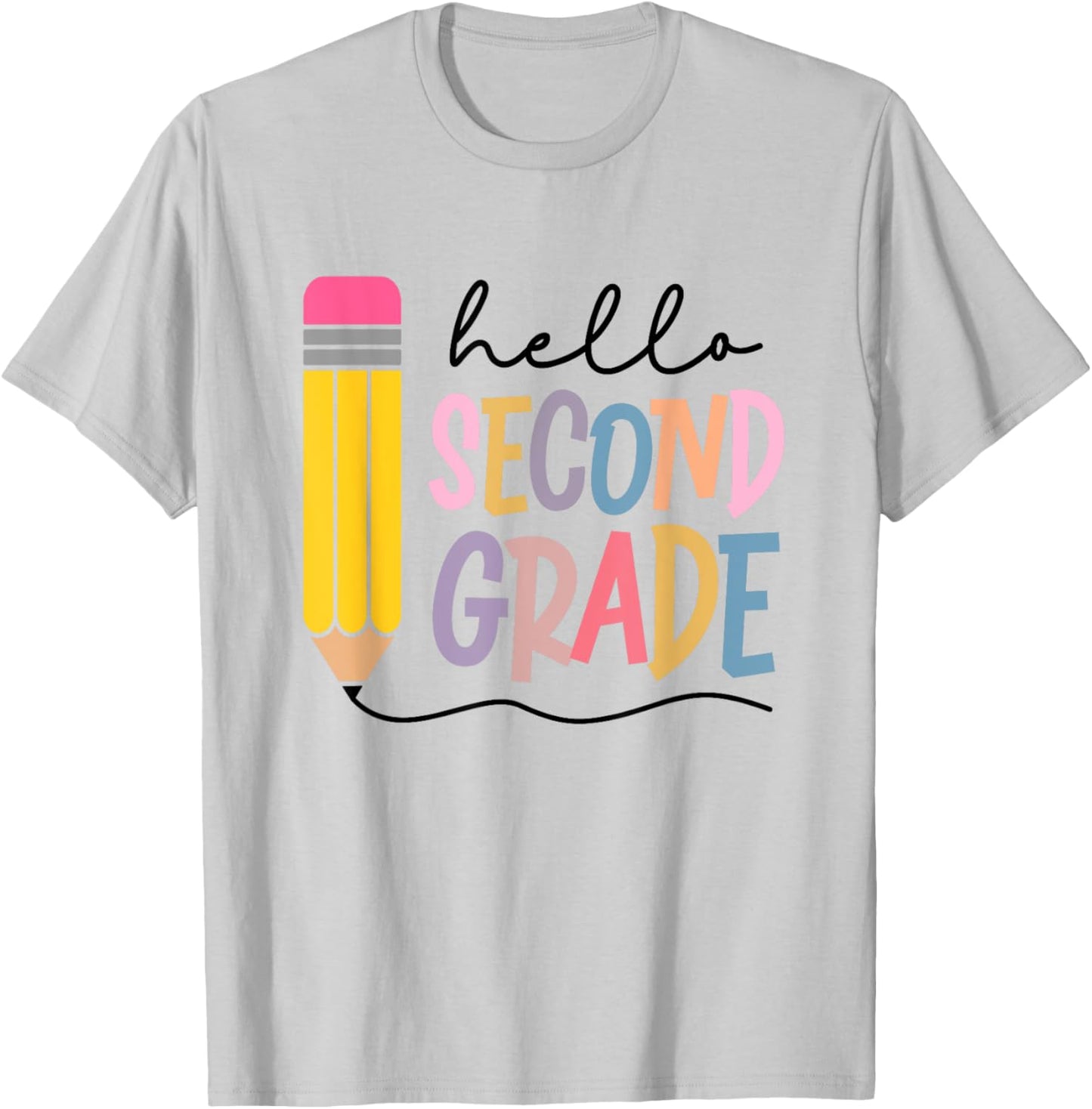 Hello Second Grade Team 2nd Grade Teacher Squad Graduation T-Shirt - T-Shirt | Ash