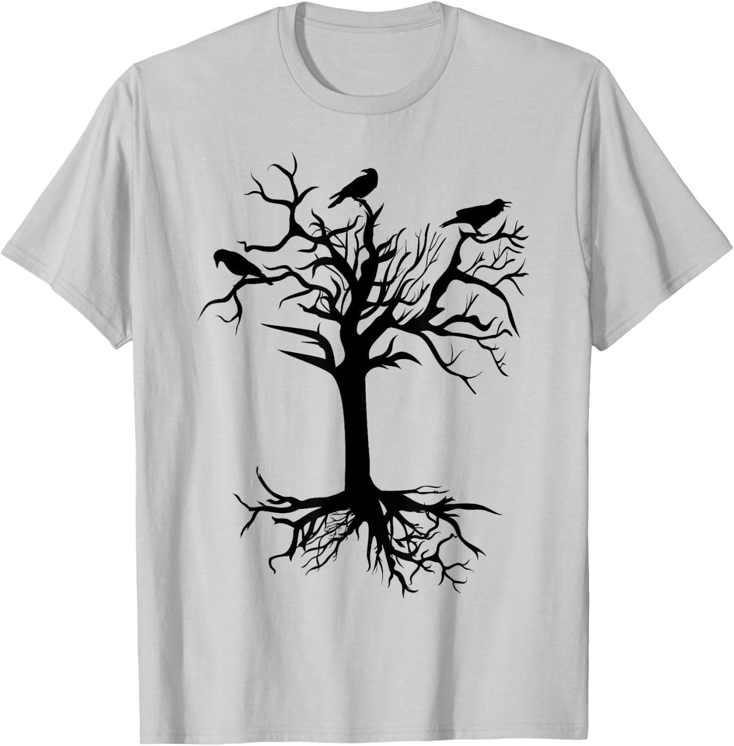 Raven crow crows tree women men children mystical mysticism T-Shirt - T-Shirt | Ash