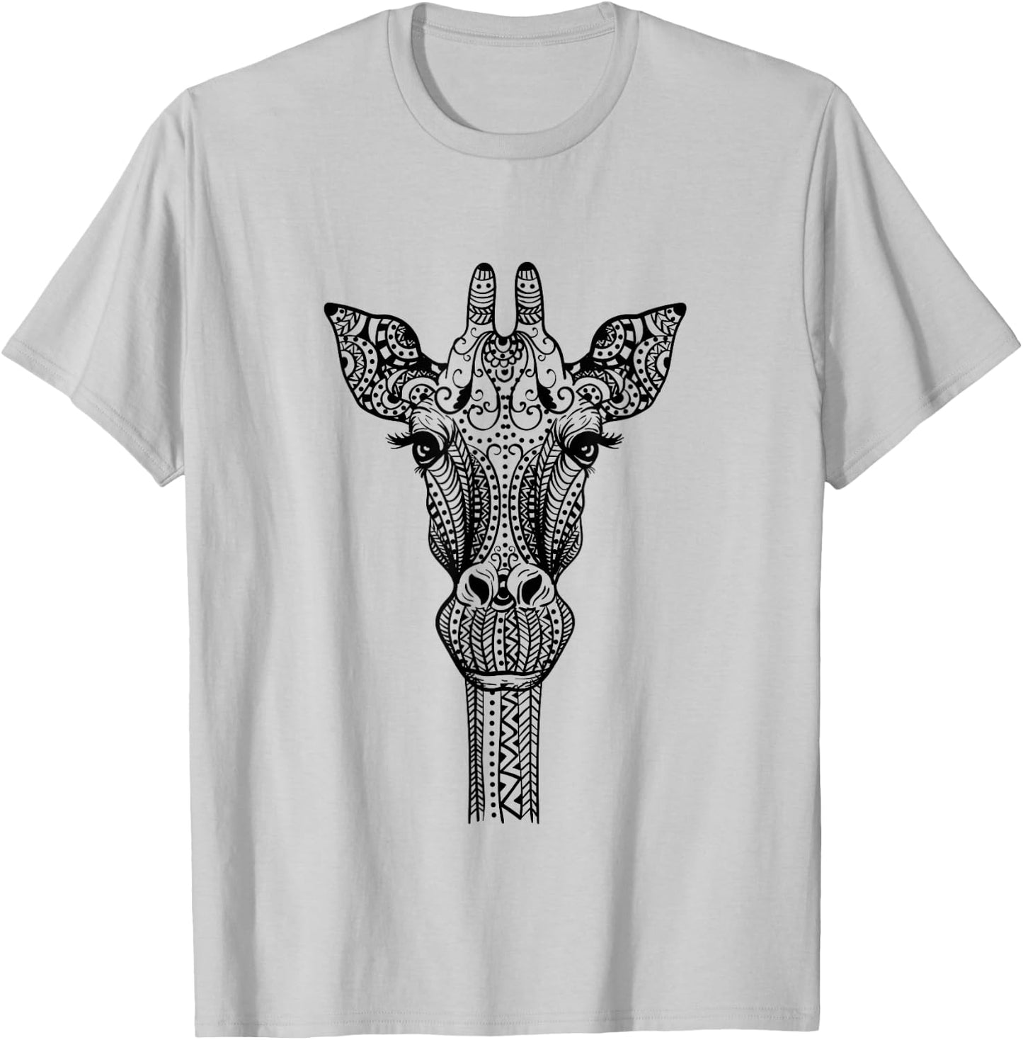 Yoga Giraffe Giraffe Mandala Ganesha Chakra Tribal Woman T-Shirt - T-Shirt | Ash