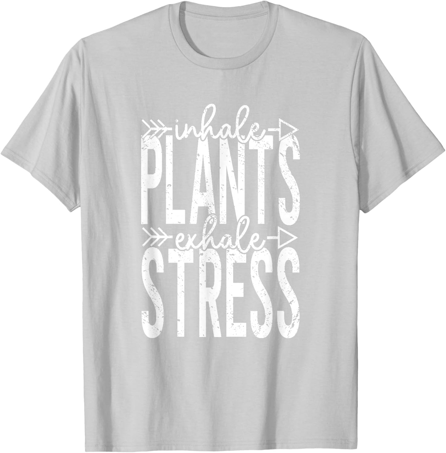 Inhale Plants Exhale Stress Funny Inhale Exhale Meditation T-Shirt - T-Shirt | Ash