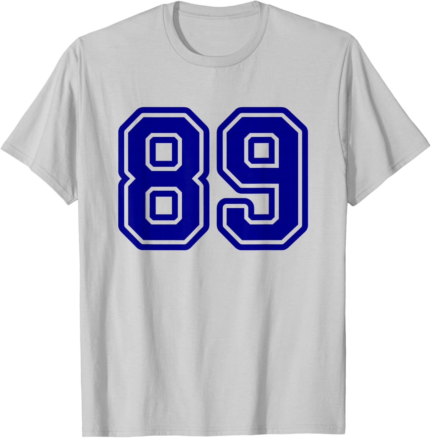 Blue Sports Team Number #89 T-Shirt - T-Shirt | Ash