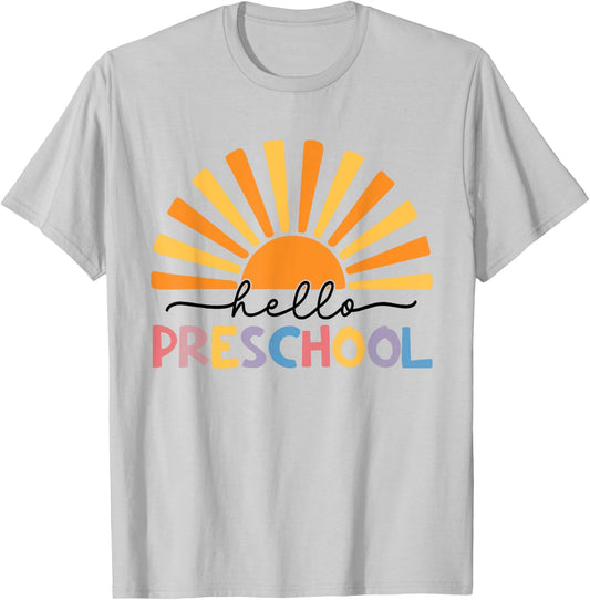 Back To School Hello Preschool For Kids Teacher Women T-Shirt - T-Shirt | Ash