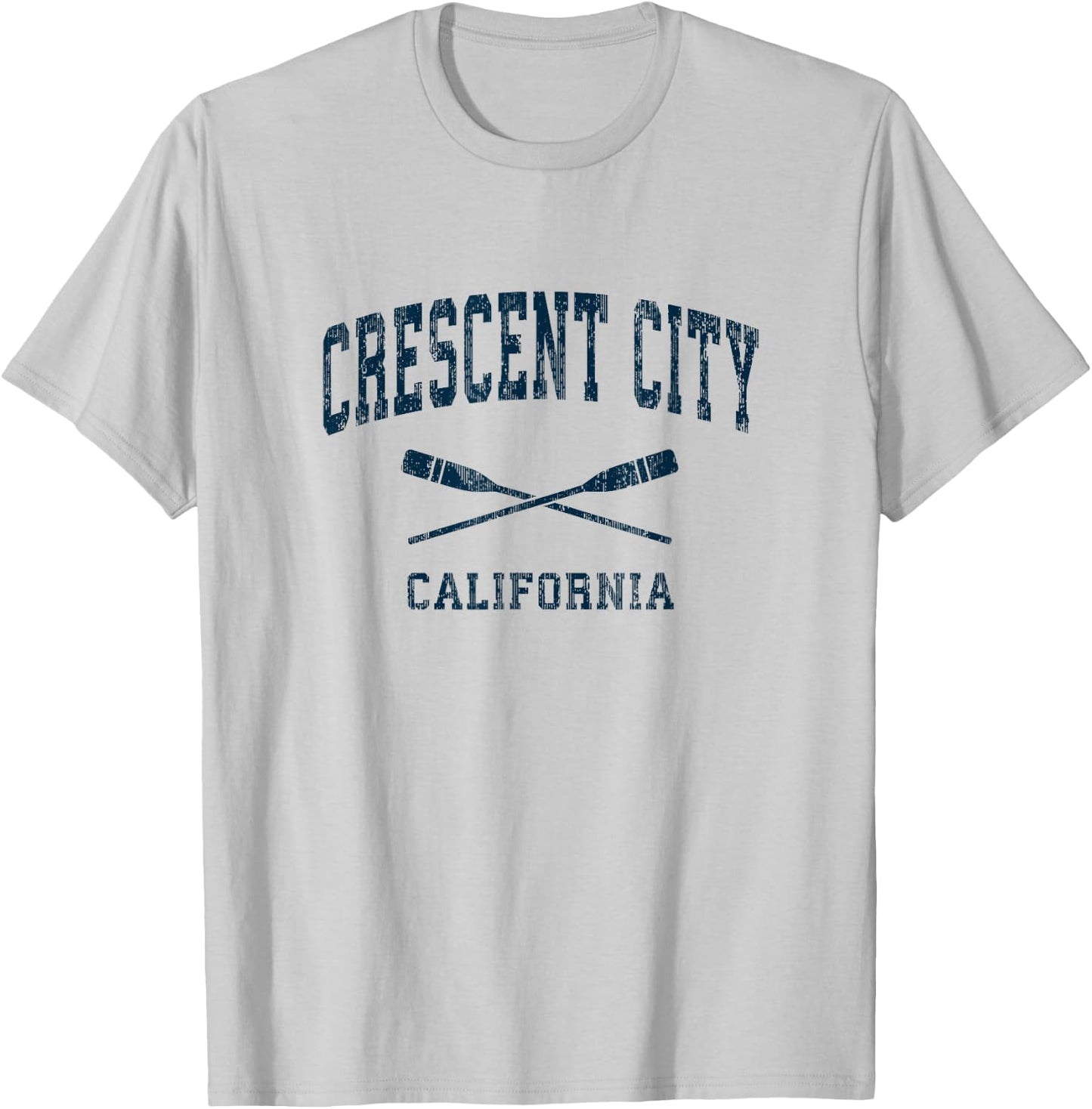 Crescent City California Vintage Nautical Paddles Sports Oar T-Shirt - T-Shirt | Ash