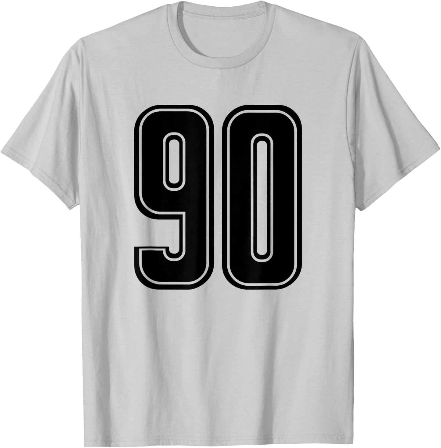 Black Sports Team Number #90 T-Shirt - T-Shirt | Ash