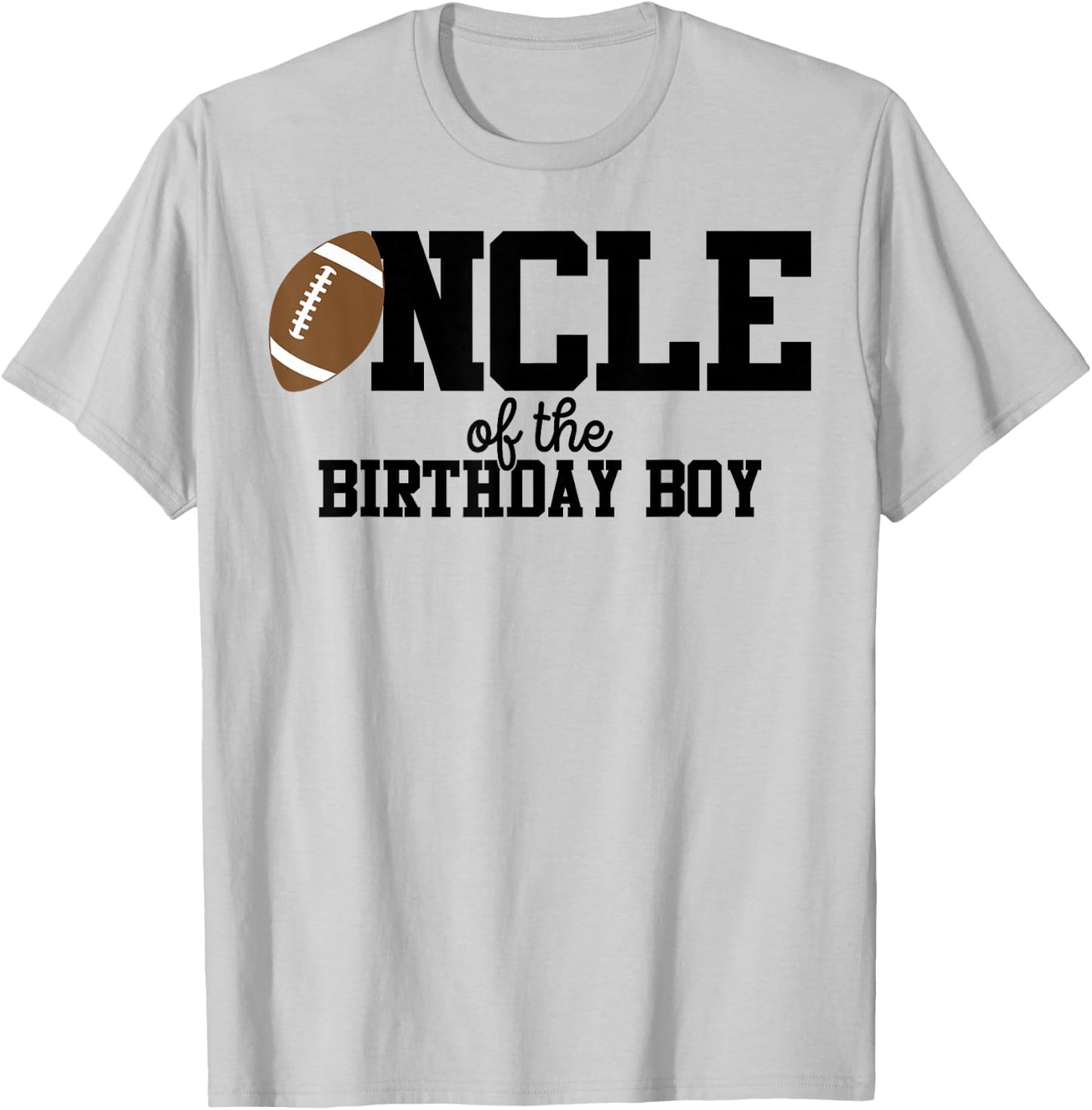 Uncle of the Birthday Boy Football Lover First Birthday T-Shirt - T-Shirt | Ash