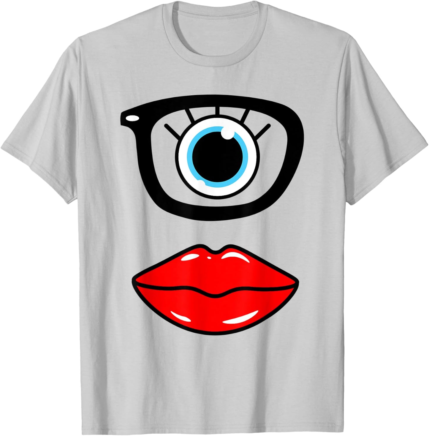 Monster Face Wearing Nerd Glasses Costume Birthday Halloween T-Shirt - T-Shirt | Ash