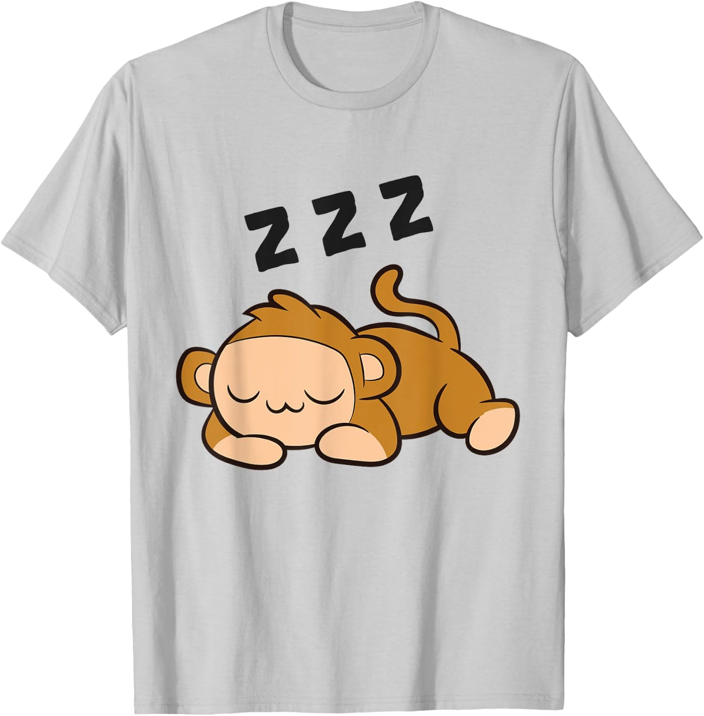 Sleeping Monkey Ape Monkey Pajama Cute Monkey T-Shirt - T-Shirt | Ash