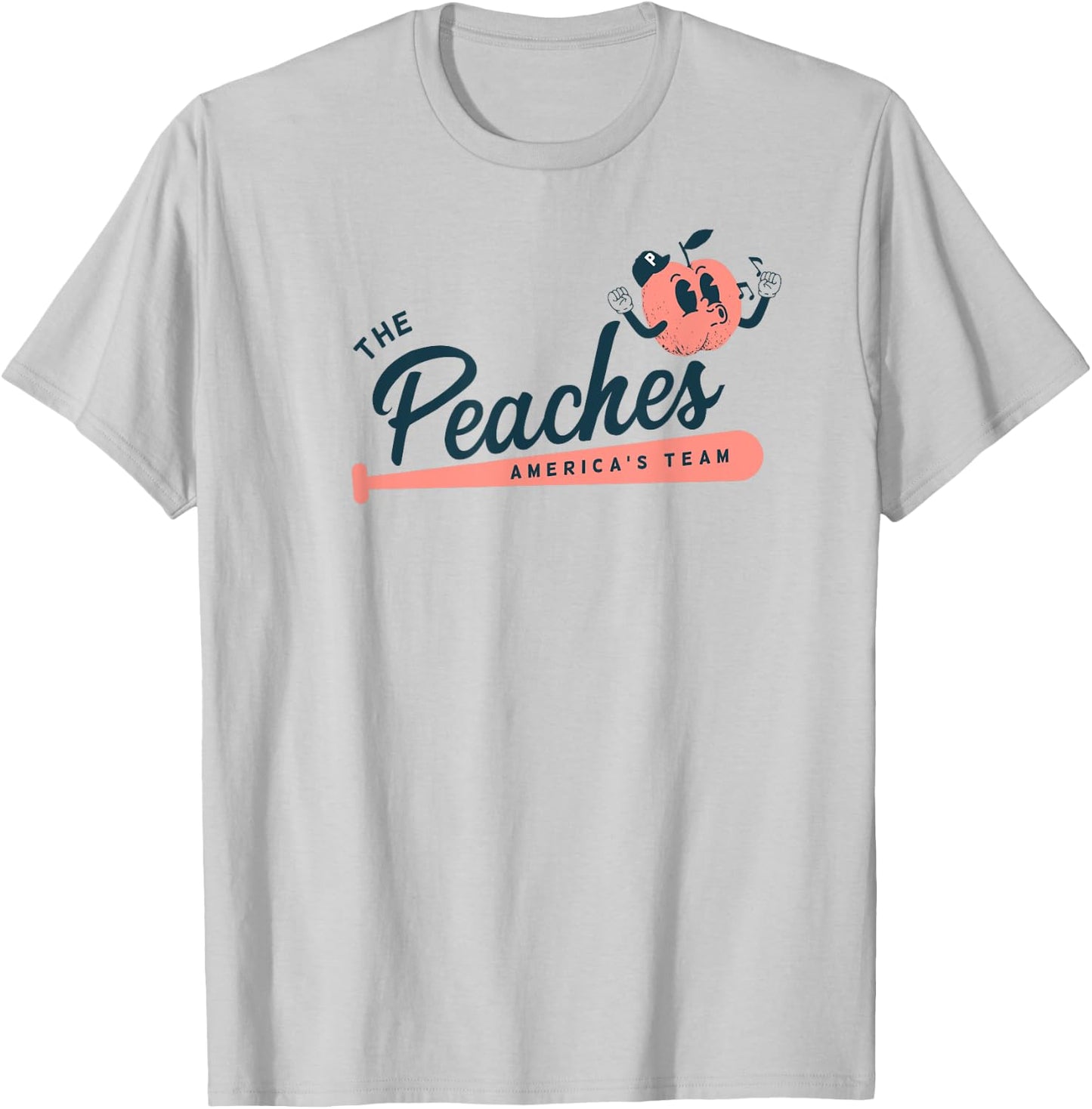 The Peaches - Softball and Baseball Custom Jersey T-Shirt - T-Shirt | Ash