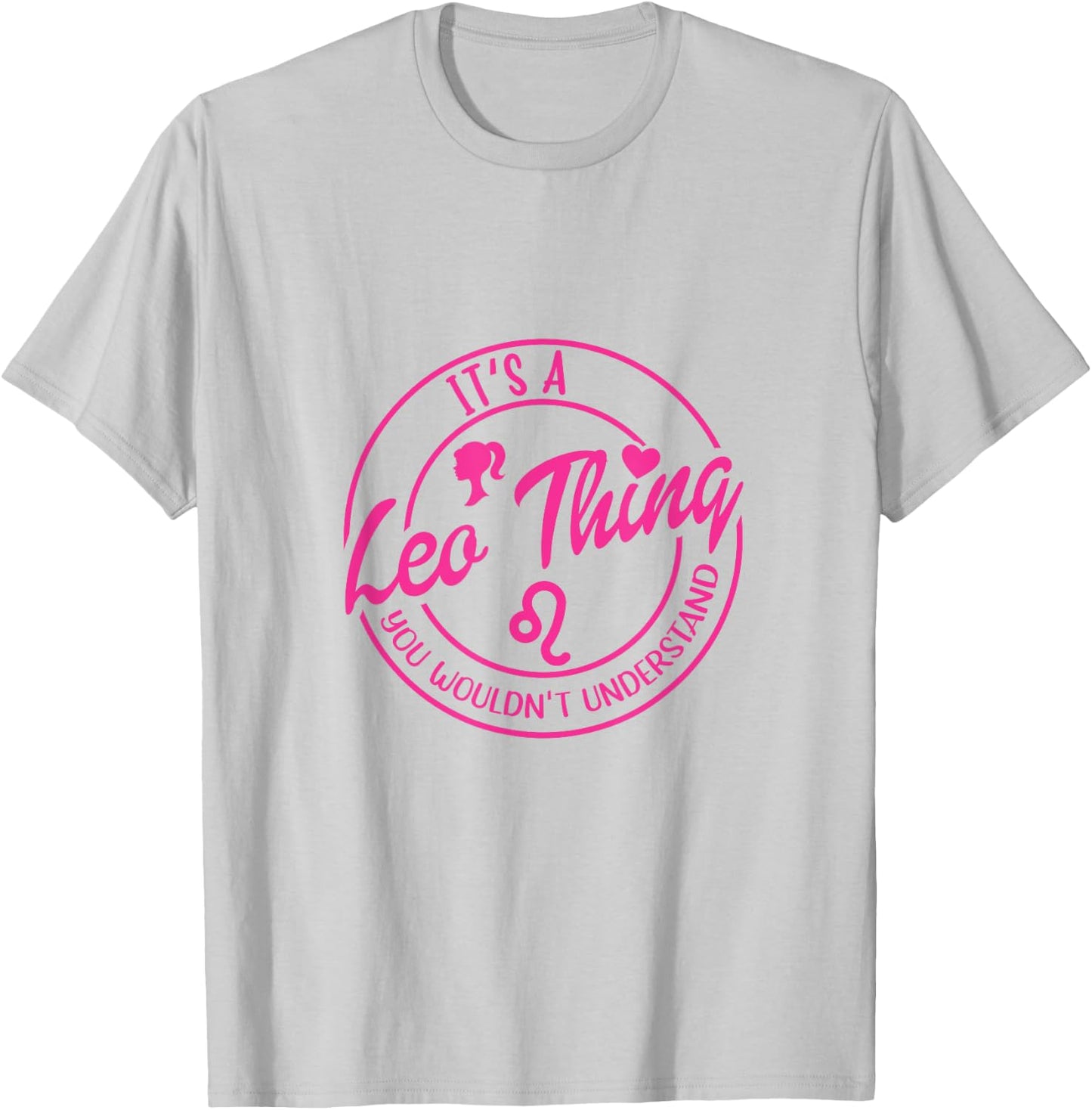 Pink Vintage Leo Things Zodiac Gift Horoscope T-Shirt - T-Shirt | Ash