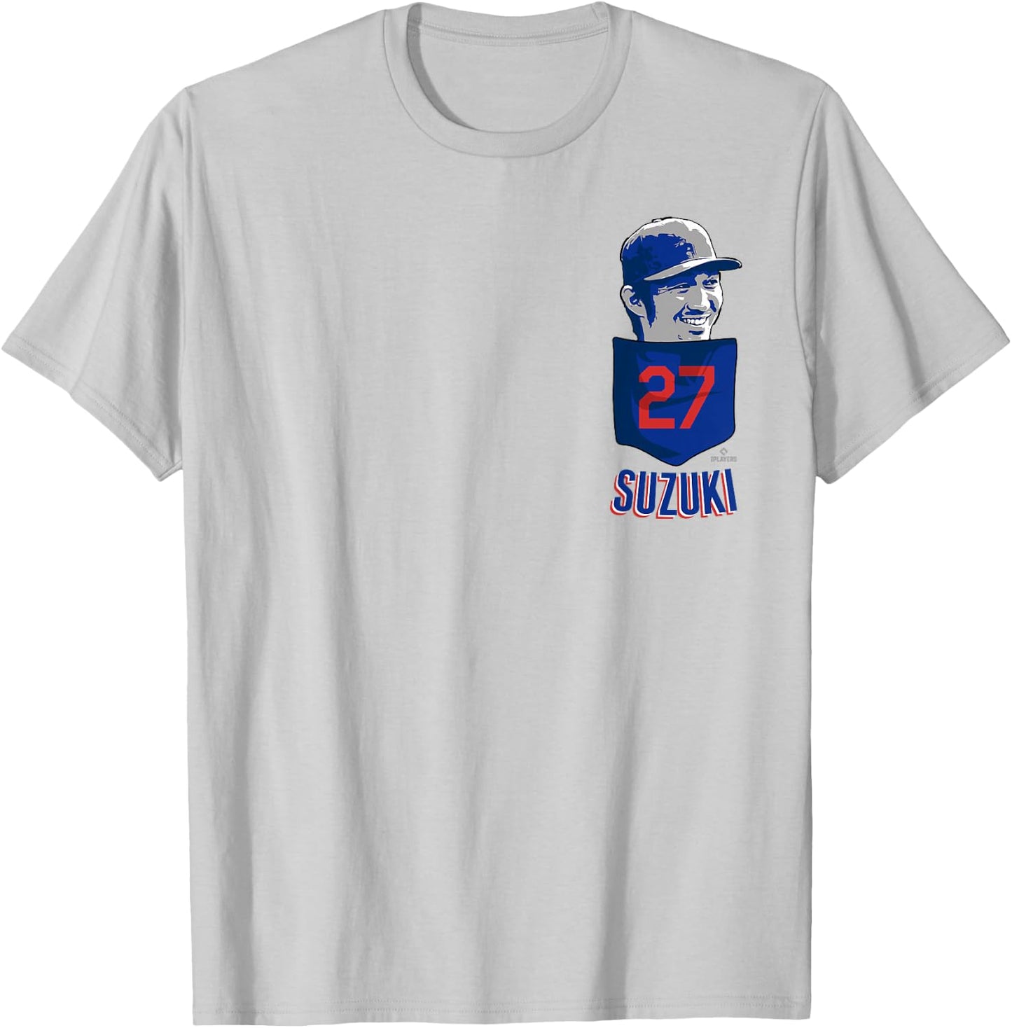 Seiya Suzuki Chicago Baseball Pocket MLBPA T-Shirt - T-Shirt | Ash
