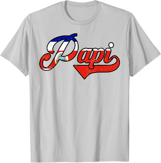 Papi Costa Rica Flag Rican Dad Father Day Hispanic Heritage T-Shirt - T-Shirt | Ash
