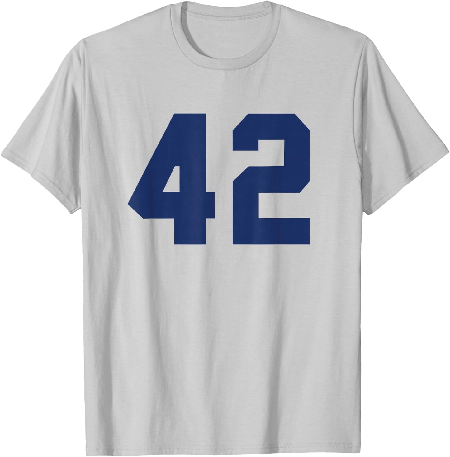 Number #42 Blue Varsity Number T-Shirt - T-Shirt | Ash