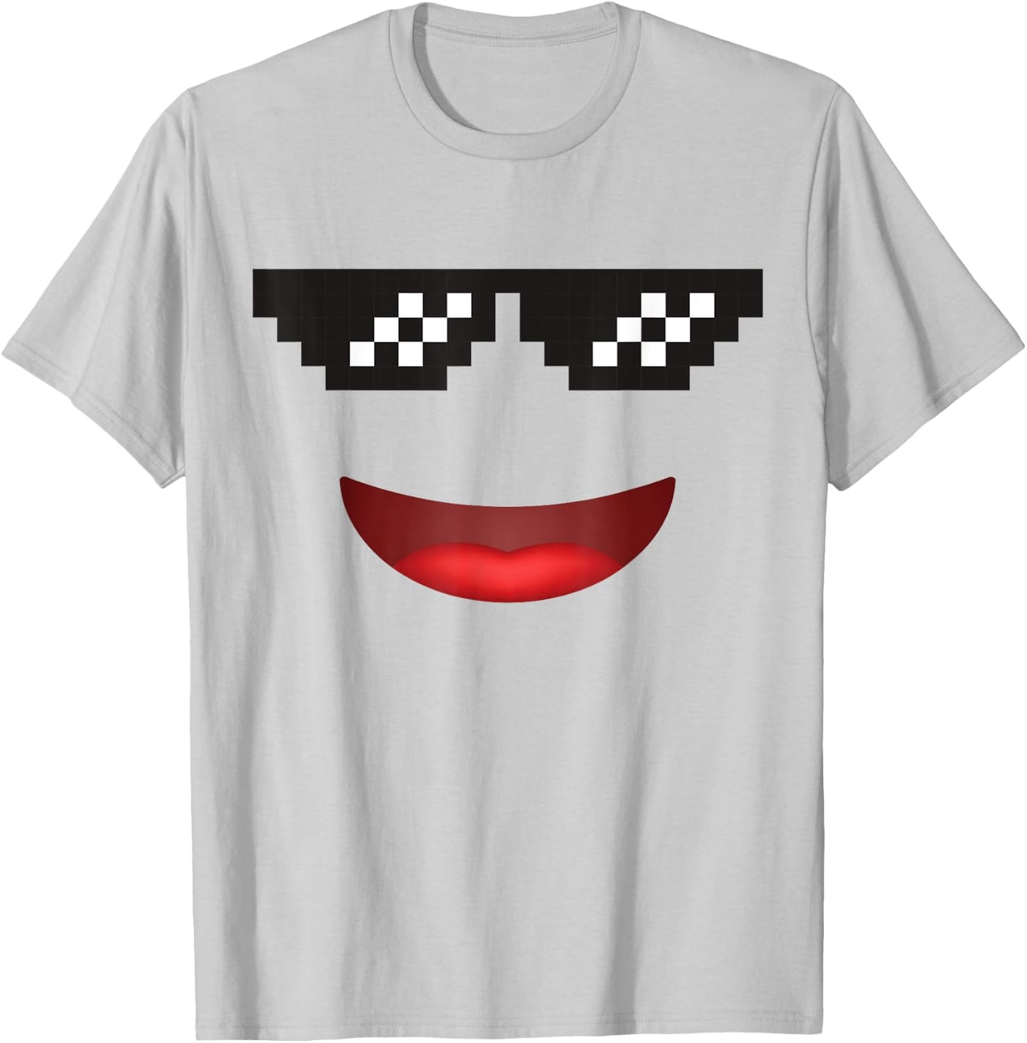 Funny Group Costume Team Outfit Cool Thug Face Emoticon T-Shirt - T-Shirt | Ash