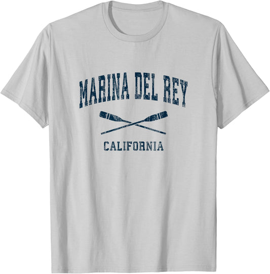 Marina Del Rey California Vintage Nautical Paddles Sports Oa T-Shirt - T-Shirt | Ash