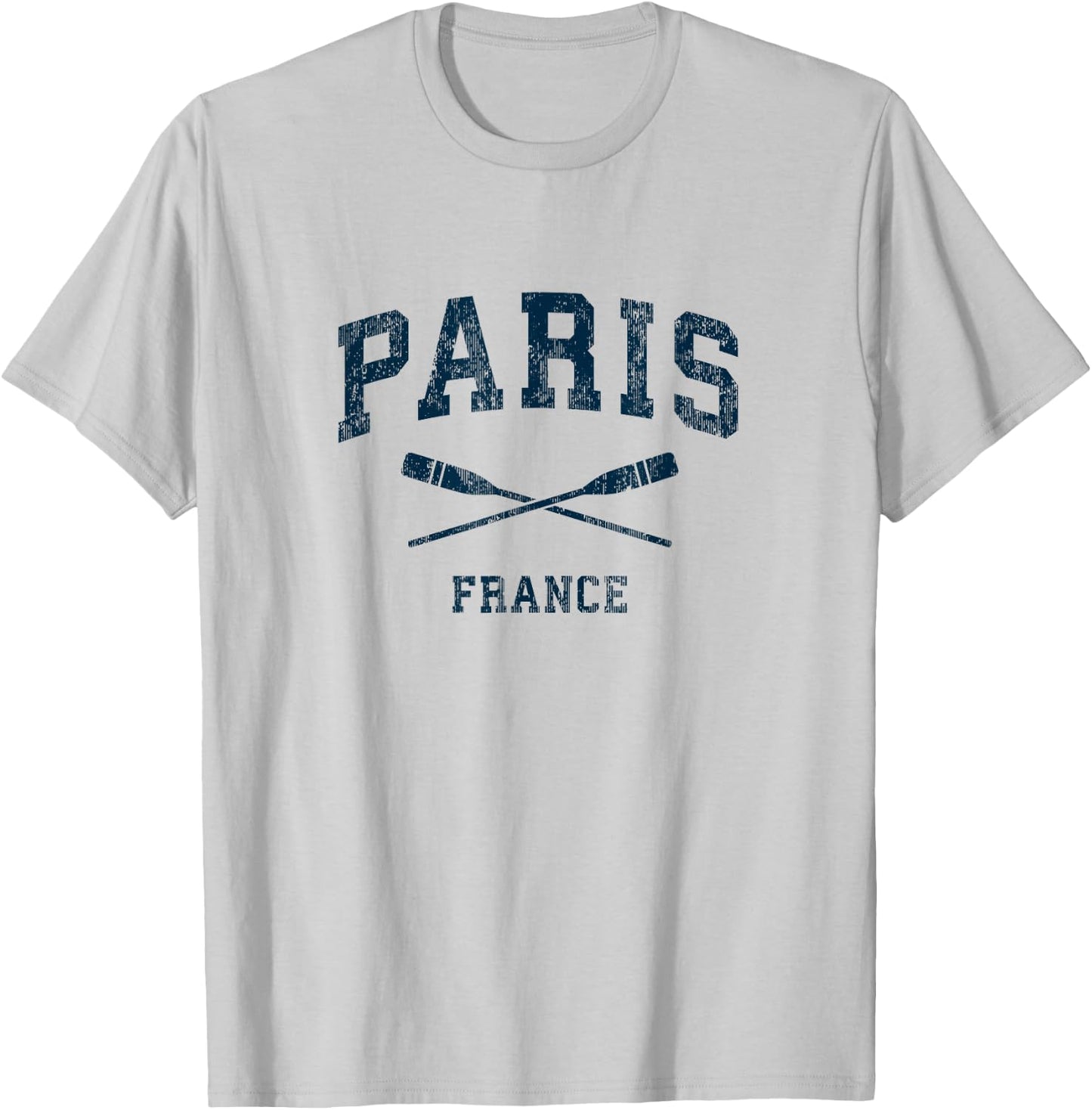 Paris France Vintage Nautical Paddles Sports Oars T-Shirt - T-Shirt | Ash
