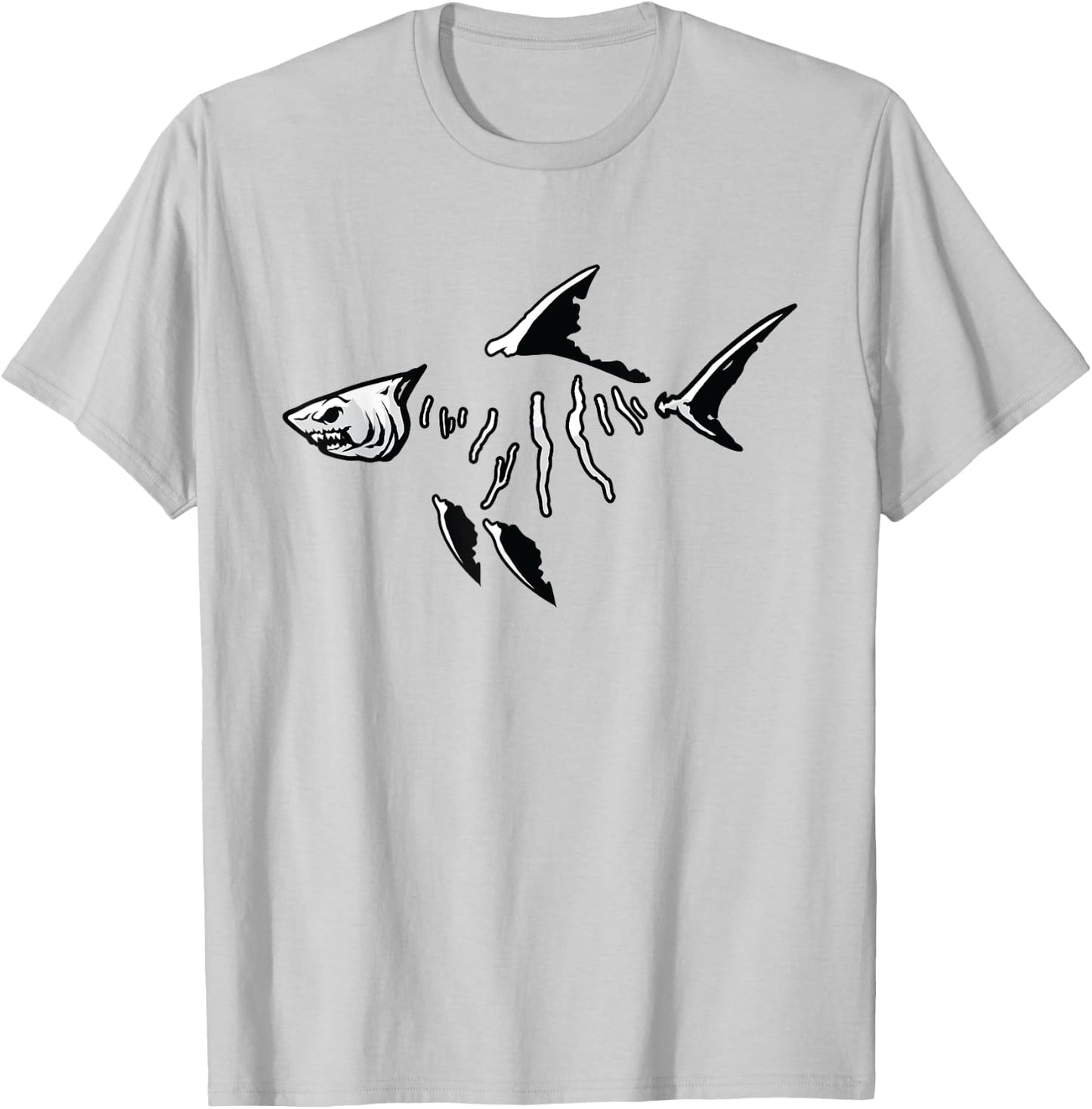 Finger Lake Fish and Shark Bones T-Shirt - T-Shirt | Ash