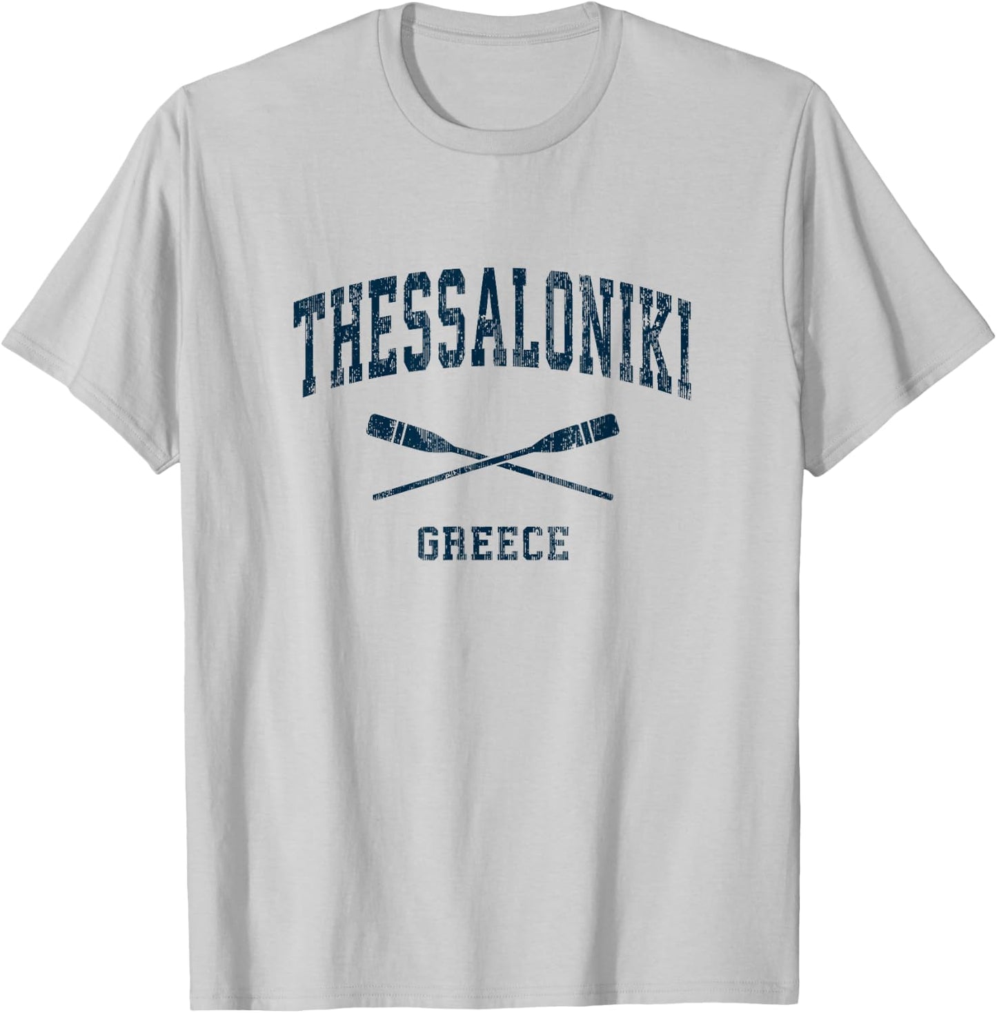 Thessaloniki Greece Vintage Nautical Paddles Sports Oars T-Shirt - T-Shirt | Ash